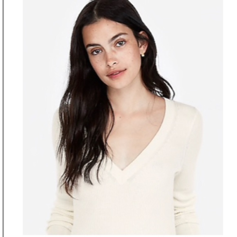 EXPRESS Ribbed V-Neck Sweater